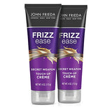 John Frieda Frizz Ease Secret Weapon Anti-Frizz Styling Cream, Frizz Control Touch-Up Crème with Avocado Oil, Helps to Calm and Smooth Frizz-prone Hair, 4 Ounce