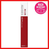 Maybelline New York Super Stay Matte Ink Liquid Lipstick Makeup, Long Lasting High Impact Color, Up to 16H Wear, Exhilarator, Ruby Red, 1 Count