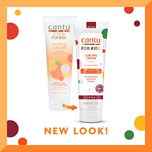 Cantu Care for Kids Paraben & Sulfate-Free Curling Cream with Shea Butter, 8 oz (Pack of 3) (Packaging May Vary)