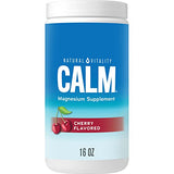 Natural Vitality Calm, Magnesium Citrate Supplement, Drink Mix Powder Supports a Healthy Response to Stress, Gluten Free, Vegan, & Non-GMO, Cherry, 16 Oz