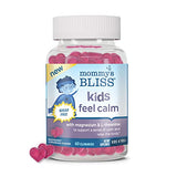 Mommys Bliss Kids Feel Calm Gummies, Support a Sense of Calm and Relax The Body, Made with Magnesium, L-theanine, Sugar Free Raspberry Lemonade Flavor, Age 4+, 60 Gummies