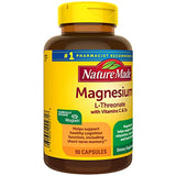 Nature Made Magnesium L-Threonate with Vitamin C & Vitamin D3, Cognitive Support Magnesium Supplement, 90 Capsules, 30 Day Supply