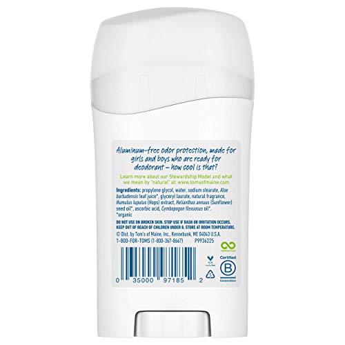 Tom's of Maine Aluminum-Free Wicked Cool! Natural Deodorant for Kids, Freestyle, 1.6 oz. 3-Pack (Packaging May Vary)