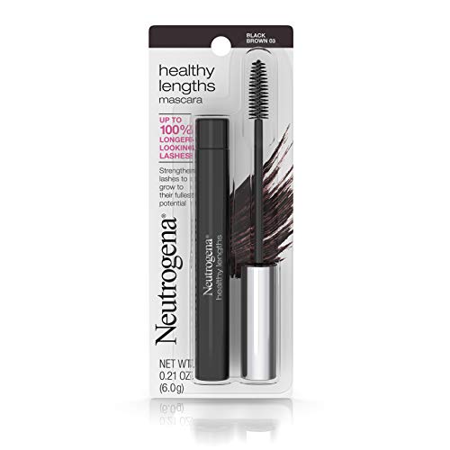 Neutrogena Healthy Lengths Mascara for Stronger, Longer Lashes, Clump-, Smudge- and Flake-Free Mascara with Olive Oil, Vitamin E and Rice Protein, Black 02.21 oz