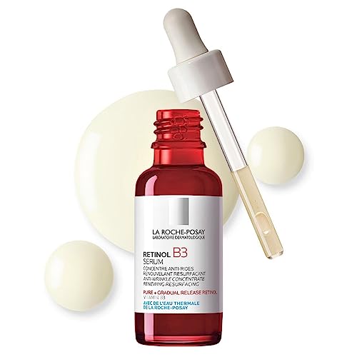 La Roche-Posay Pure Retinol Face Serum with Vitamin B3. Anti Aging Face Serum for Lines, Wrinkles & Premature Sun Damage to Resurface & Hydrate. Suitable for Sensitive Skin, 1.0 Fl. Oz