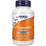 NOW Supplements, L-Tryptophan 500 mg, Encourages Positive Mood*, Supports Relaxation*, 120 Veg Capsules