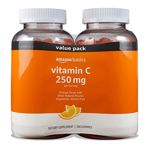 Amazon Basics Vitamin C 250 mg Gummy, Orange, 150 Gummies (2 per Serving), Immune Health (Previously Solimo)