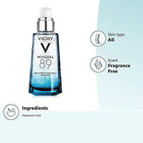 Vichy Hydrating Hyaluronic Acid Serum, Mineral 89 Serum and Daily Face Moisturizer Skin Booster with Natural Origin Hyaluronic Acid, Hydrates and Strengthens Sensitive Skin, 75mL