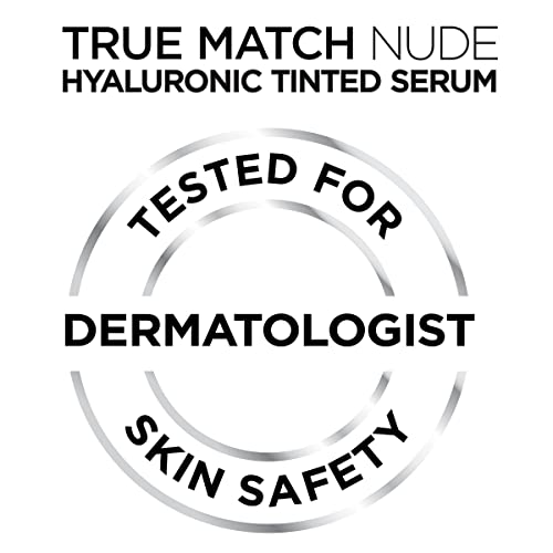 L’Oréal Paris True Match Nude Hyaluronic Tinted Serum Foundation with 1% Hyaluronic acid, Very Light 0.5-2, 1 fl. oz.