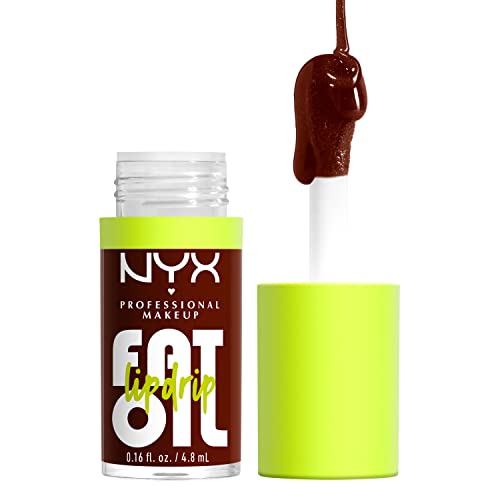 NYX PROFESSIONAL MAKEUP Fat Oil Lip Drip, Moisturizing, Shiny and Vegan Tinted Lip Gloss - My Main (Clear)