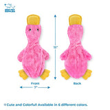 Best Pet Supplies Crinkle Dog Toy for Small, Medium, and Large Breeds, Cute No Stuffing Duck with Soft Squeaker, Fun for Indoor Puppies and Senior Pups, Plush No Mess Chew and Play - Light Pink