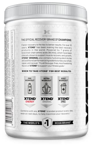 XTEND Original BCAA Powder Airheads Candy Flavor, 7g BCAA and 2.5g L-Glutamine, Sugar Free Post Workout Muscle Recovery Drink with Amino Acids for Men & Women, 30 Servings