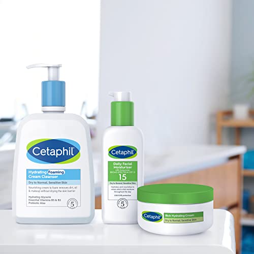 Cetaphil Cream to Foam Face Wash, Hydrating Foaming Cream Cleanser, 16 oz, For Normal to Dry, Sensitive Skin, with Soothing Prebiotic Aloe, Hypoallergenic, Fragrance Free