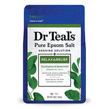 Dr Teal's Pure Epsom Salt Soak, Relax & Relief with Eucalyptus & Spearmint, 3lbs