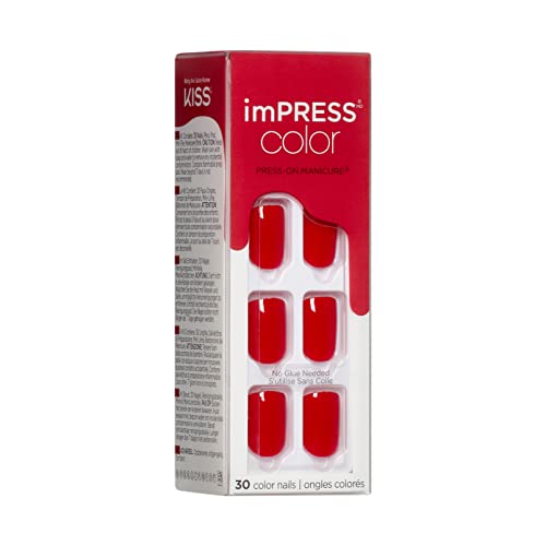 KISS imPRESS Color Press-On Nails Polish-Free Manicure Set, ‘Serendipity’, 30 Chip-Proof, Smudge-Proof Fake Nails