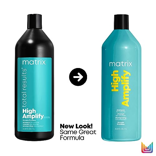 Matrix High Amplify Volumizing Shampoo | Instant Lift & Lasting Volume | Silicone-Free | Boost Structure in Fine, Limp Hair | Salon Professional Shampoo | Packaging May Vary | 33.8 Fl. Oz.