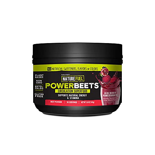 Healthy Delights Nature Fuel Power Beets - Super Concentrated Non-GMO Beet Juice Powder for Boost Energy - Delicious Acai Berry Pomegranate Flavor - 30 Servings - Pantry Friendly