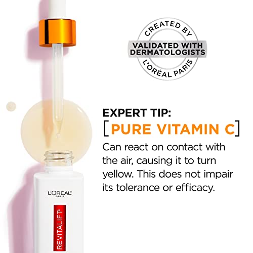 LOreal Paris Revitalift 12% Pure Vitamin C Serum, Vitamin E, Salicylic Acid, Brightening 1 oz + Moisturizer Sample