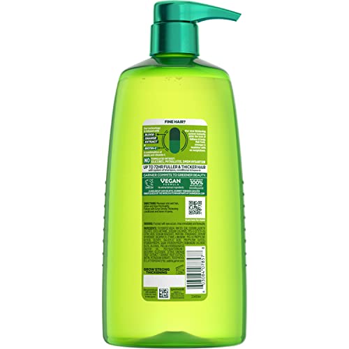 Garnier Fructis Grow Strong Thickening Shampoo for Fine Hair, Biotin-C, 33.8 Fl Oz, 1 Count (Packaging May Vary)