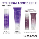 Joico Color Balance Purple Shampoo | For Cool Blonde, Gray Hair | Eliminate Brassy Yellow Tones | Boost Color Vibrancy & Shine | UV Protection | With Rosehip Oil & Green Tea Extract | 10.1 Fl Oz