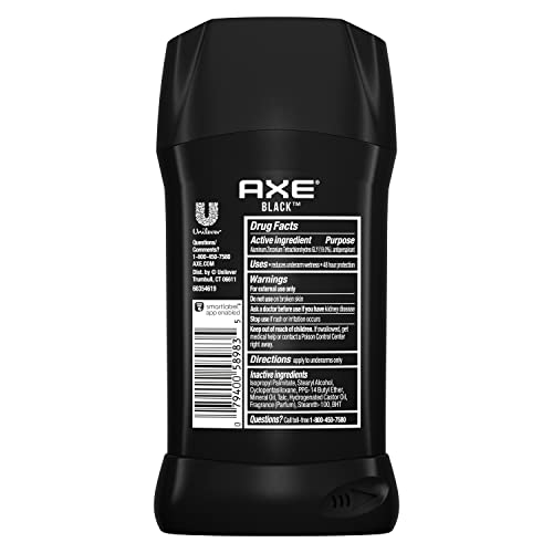 AXE Antiperspirant Stick For Men For Long Lasting Freshness Dark Temptation All Day Fresh Scent 48 Hour Anti Sweat Mens Deodorant 2.7oz 4 Count