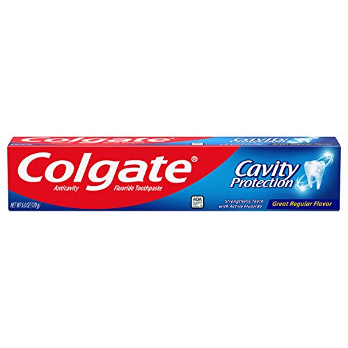 Colgate Cavity Protection Toothpaste with Fluoride, Great Regular Flavor, 6 Ounce (Pack of 6)