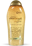 OGX Smoothing + Coconut Coffee Exfoliating Body Scrub with Arabica Coffee & Coconut Oil, Moisturizing Body Wash for Dry Skin, Paraben-Free with Sulfate-Free Surfactants, 19.5 Fl Oz (pack of 3)