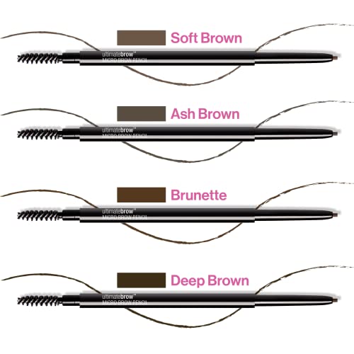 Wet n Wild Ultimate Brow Micro Eyebrow Retractable Pencil, Soft Brown, Ultra Fine 1.5mm Tip, Draws Tiny Brow Hairs