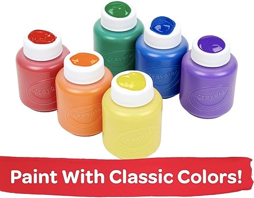 Crayola Washable Kids Paint Set (12 Ct), Classic and Glitter Paint for Kids, Arts & Craft Supplies for Classrooms, Back to School [Amazon Exclusive]