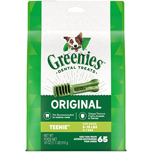 GREENIES Original TEENIE Natural Dog Dental Treats, 3 oz. Pack (11 Treats)