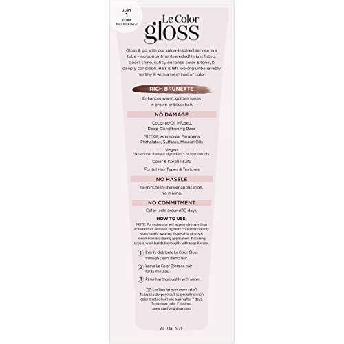 L’Oréal Paris Le Color Gloss One Step Toning Gloss, In-Shower Hair Toner with Deep Conditioning Treatment Formula for Gray Hair, Silver White, 1 Kit, 32.626 cubic_inches