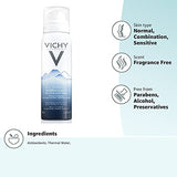 Vichy Mineralizing Thermal Water, Hydrating Face Mist with Natural Antioxidants to Soothe and Regenerate Skin, Mineral-Rich Soothing Facial Spray, Safe for Sensitive Skin, 1.69 Fl Oz (Pack of 1)