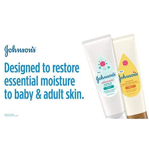 Johnsons Creamy Oil for Baby with Shea & Cocoa Butter, Moisturizing Body Lotion with Gentle Fragrance, Hypoallergenic, Non-Greasy, Paraben-Free, Phthalate-Free and Dye-Free, 8 fl. oz