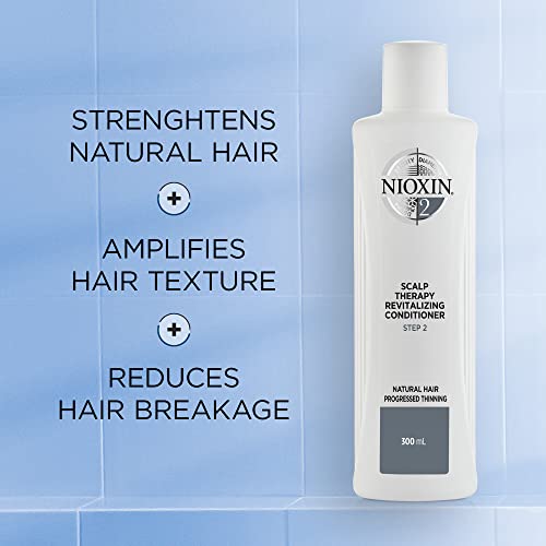 Nioxin System 2 Scalp Therapy Conditioner with Peppermint Oil, Treats Dry Scalp, Provides Moisture Control & Balance, For Natural Hair with Progressed Thinning, 16.9 fl oz