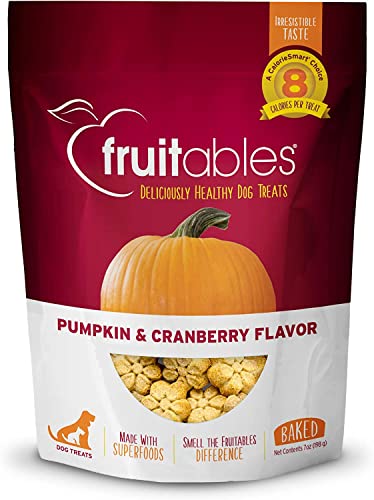 Fruitables Crunchy Baked Low Calorie Training Treats for Dogs | Crispy Bacon Apple Flavor | 7 Ounces (2386)