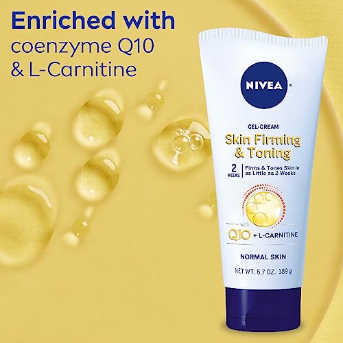 NIVEA Skin Firming and Toning Body Gel Cream with Q10, Firming Body Cream, Moisturizing Skin Cream, 6.7 Oz Tube