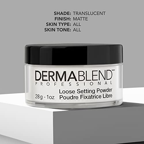 Dermablend Loose Setting Powder, Translucent Face Powder Makeup & Finishing Powder, Mattifying Finish and Shine Control , Travel Size .18oz.