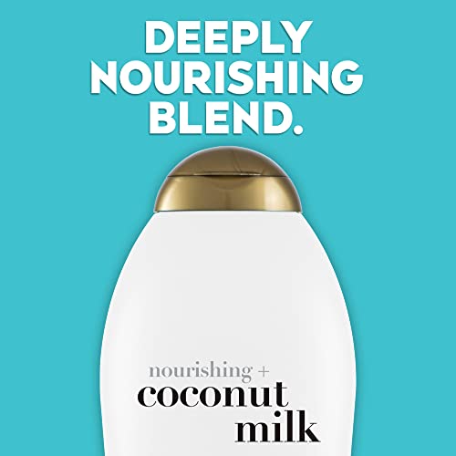 OGX Nourishing + Coconut Milk Moisturizing Conditioner for Strong & Healthy Hair, with Coconut Milk, Coconut Oil & Egg White Protein, Paraben-Free, Sulfate-Free Surfactants, 25.4 fl oz