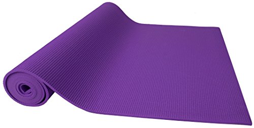 BalanceFrom Go Yoga All Purpose High Density Non-Slip Exercise Yoga Mat with Carrying Strap, 1/4", Black