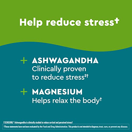 Nature Made Wellblends Calm & Relax, Ashwagandha 125 mg, Magnesium 300 mg, 54 Vegetarian Capsules