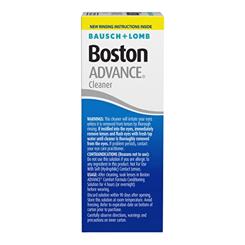 Boston Advance Contact Lens Solution by Bausch+ Lomb, for Gas Permeable Contact Lenses, 1 Fl Oz (Packaging May Vary)