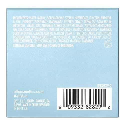 e.l.f. SKIN Holy Hydration! Face Cream, Moisturizer For Nourishing & Plumping Skin, Infused With Hyaluronic Acid, Vegan & Cruelty-Free, 1.8 Oz