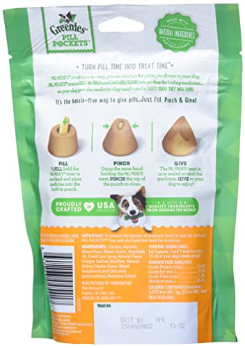 GREENIES PILL POCKETS for Dogs Capsule Size Natural Soft Dog Treats, Hickory Smoke Flavor, 7.9 oz. Pack (30 Treats)