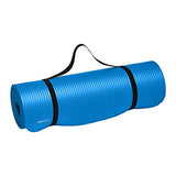 Amazon Basics Extra Thick Exercise Yoga Gym Floor Mat with Carrying Strap, Cyan, 74 x 24 x .5 Inches