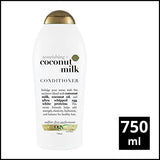 OGX Nourishing + Coconut Milk Moisturizing Conditioner for Strong & Healthy Hair, with Coconut Milk, Coconut Oil & Egg White Protein, Paraben-Free, Sulfate-Free Surfactants, 25.4 fl oz