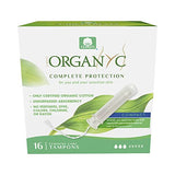 Organyc 100% Certified Organic Cotton Tampons, Plant-Based Eco-Applicator, Regular Flow, 16 Count (Pack of 6)