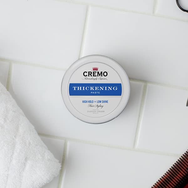 Cremo Premium Barber Grade Hair Styling Thickening Paste, High Hold, Low Shine, 4 Oz