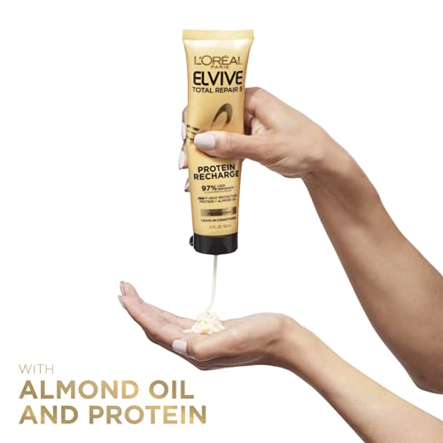 LOreal Paris Elvive Total Repair 5 Protein Recharge Leave In Conditioner Treatment and Heat Protectant, 5.1 Ounce