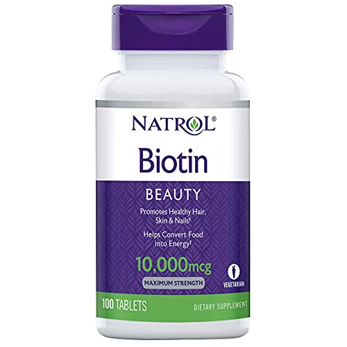 Natrol Beauty Biotin 10000mcg, Dietary Supplement for Healthy Hair, Skin, Nails and Energy Metabolism, 200 Tablets, 200 Day Supply