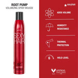 SexyHair Big Root Pump Volumizing Spray Mousse, 10 Oz | Volume with Medium Hold | Up to 72 Hour Humidity Resistance